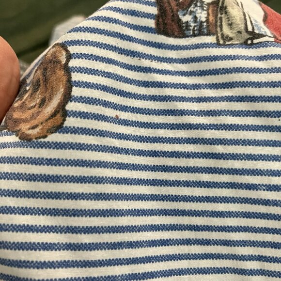 Vintage Ralph Lauren Polo Teddy Bear AOP Full Fitted Bed Sheet Made USA Striped - Picture 8 of 11